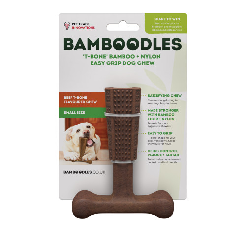 Bamboodles T-Bone Chew Toy Small Beef 4"