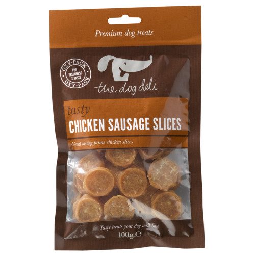 The Dog Deli Tasty Chicken Sausage Slices 100g