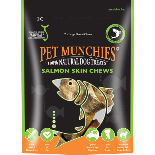 Pet Munchies Salmon Skin Chews Large 125g