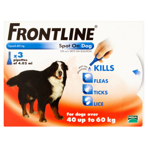 Frontline Spot On For X-Large Dogs (40-60kg) 3 Pipettes