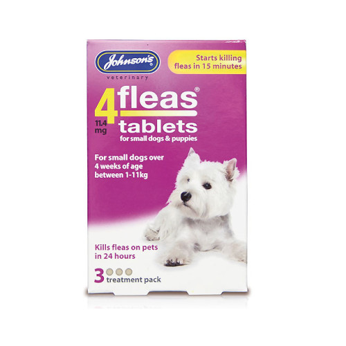 4fleas Tablets for Puppies & Small Dogs up to 11kg 3 Tablets