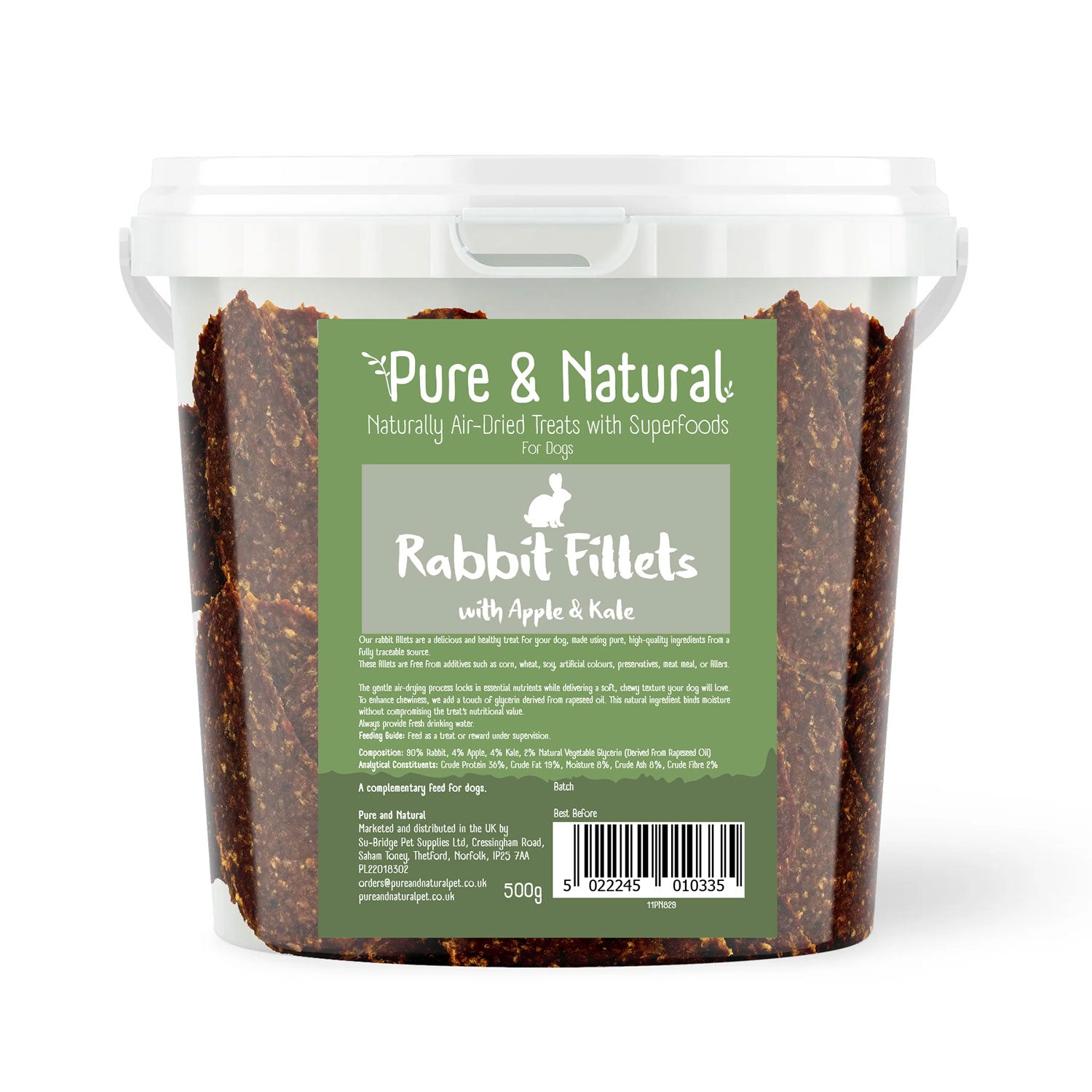 Fish Rabbit Dried Pure & Natural Air Dried Rabbit Fillets Treats with Superfoods Apple ...