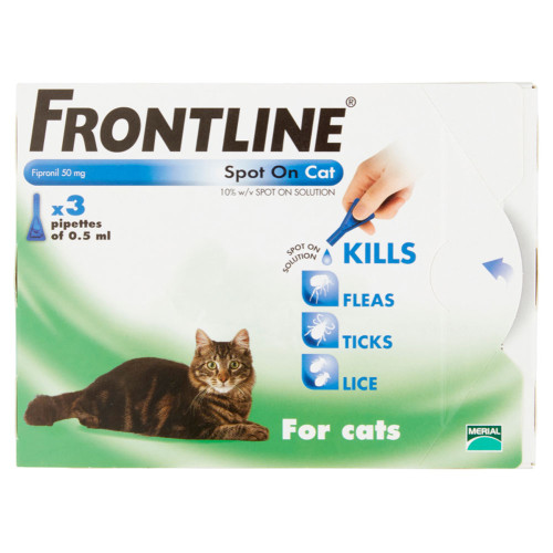 Frontline Spot On For Cats 3 Pipettes 