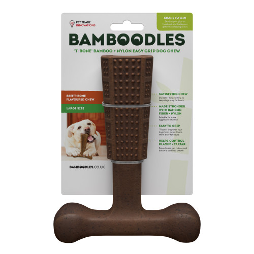 Bamboodles T-Bone Chew Toy Large Beef 7"