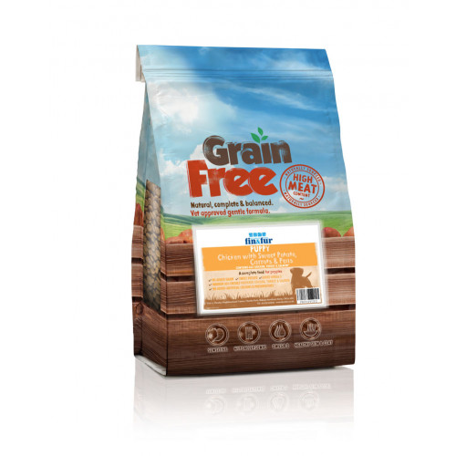 Fin & Fur Grain Free Working Puppy Chicken with Sweet Potato, Carrots and Peas 15kg