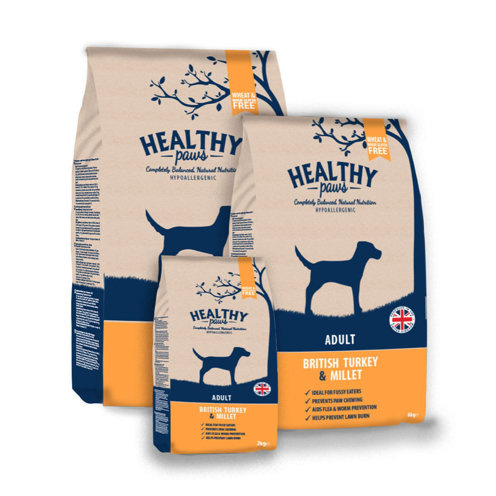 Healthy Paws Dog Food Turkey & Millet Dog Food 2kg