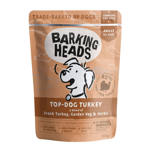 Barking Heads Top Dog Turkey 300g Pouch