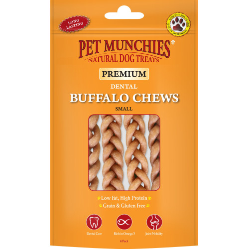 Pet Munchies Dental Buffalo Braid Dog Chew Small (4 Pack) 55g